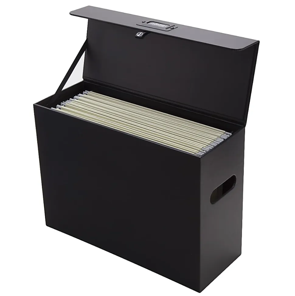 Realspace® File Storage Box, Letter Size, 14" x 10-1/4" x 5-1/2", Black