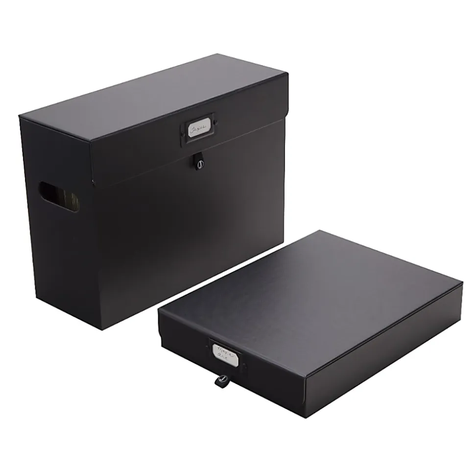 Realspace® File Storage Box, Letter Size, 14" x 10-1/4" x 5-1/2", Black