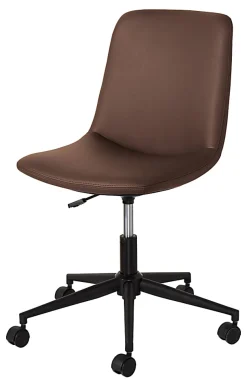 Realspace® Floor Display Praxley Faux Leather Low-Back Task Office Chair, Brown, BIFMA Compliant