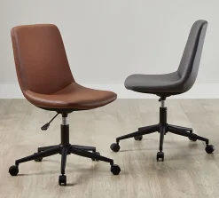 Realspace® Floor Display Praxley Faux Leather Low-Back Task Office Chair, Brown, BIFMA Compliant