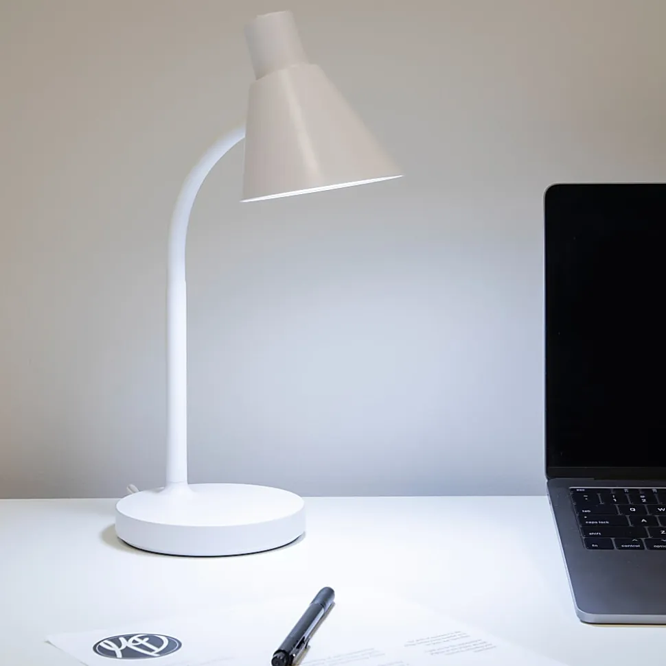 Realspace™ Gooseneck LED Desktop Lamp, Adjustable, 16-1/4"H, White