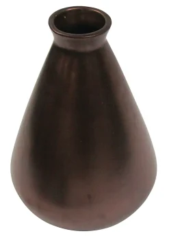 Realspace™ Granby Ceramic Desktop Vase, 10"H x 7"W x 7"D, Antique Bronze