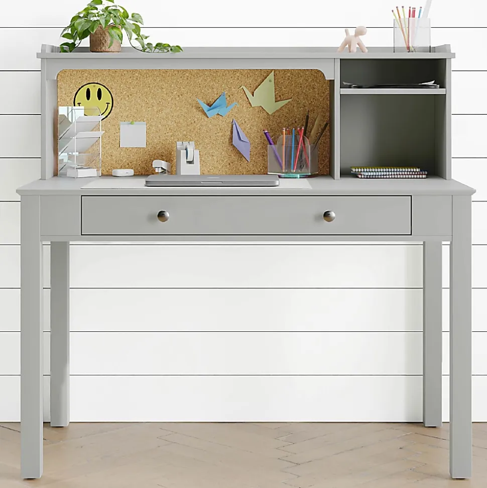 Realspace® Haven 46”W Student Storage Desk With Hutch, Light Gray