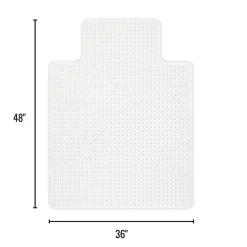 Realspace™ Heavy Duty Chair Mat for Carpet with Lip, Ramped Edge, 36" x 48", Clear