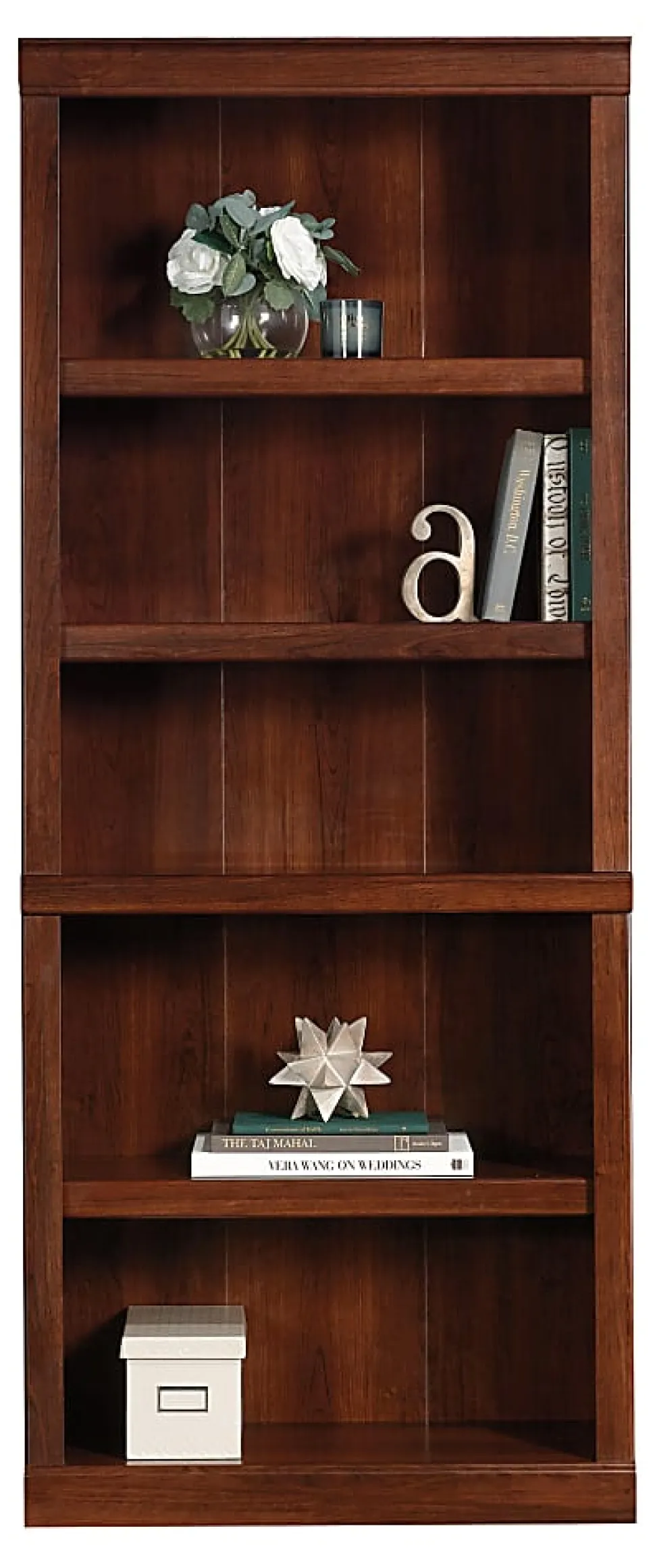 Realspace® 72"H 5-Shelf Bookcase, Mulled Cherry