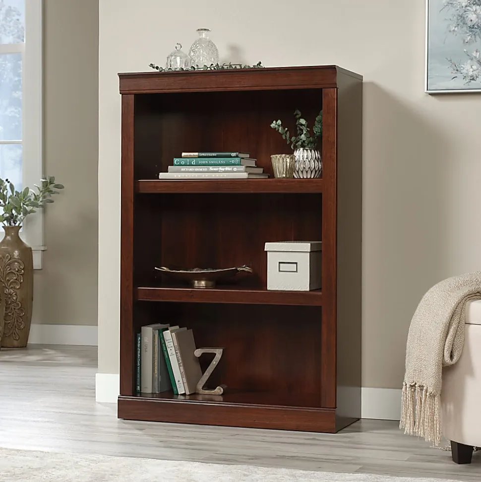 Realspace® 45"H 3-Shelf Bookcase, Mulled Cherry