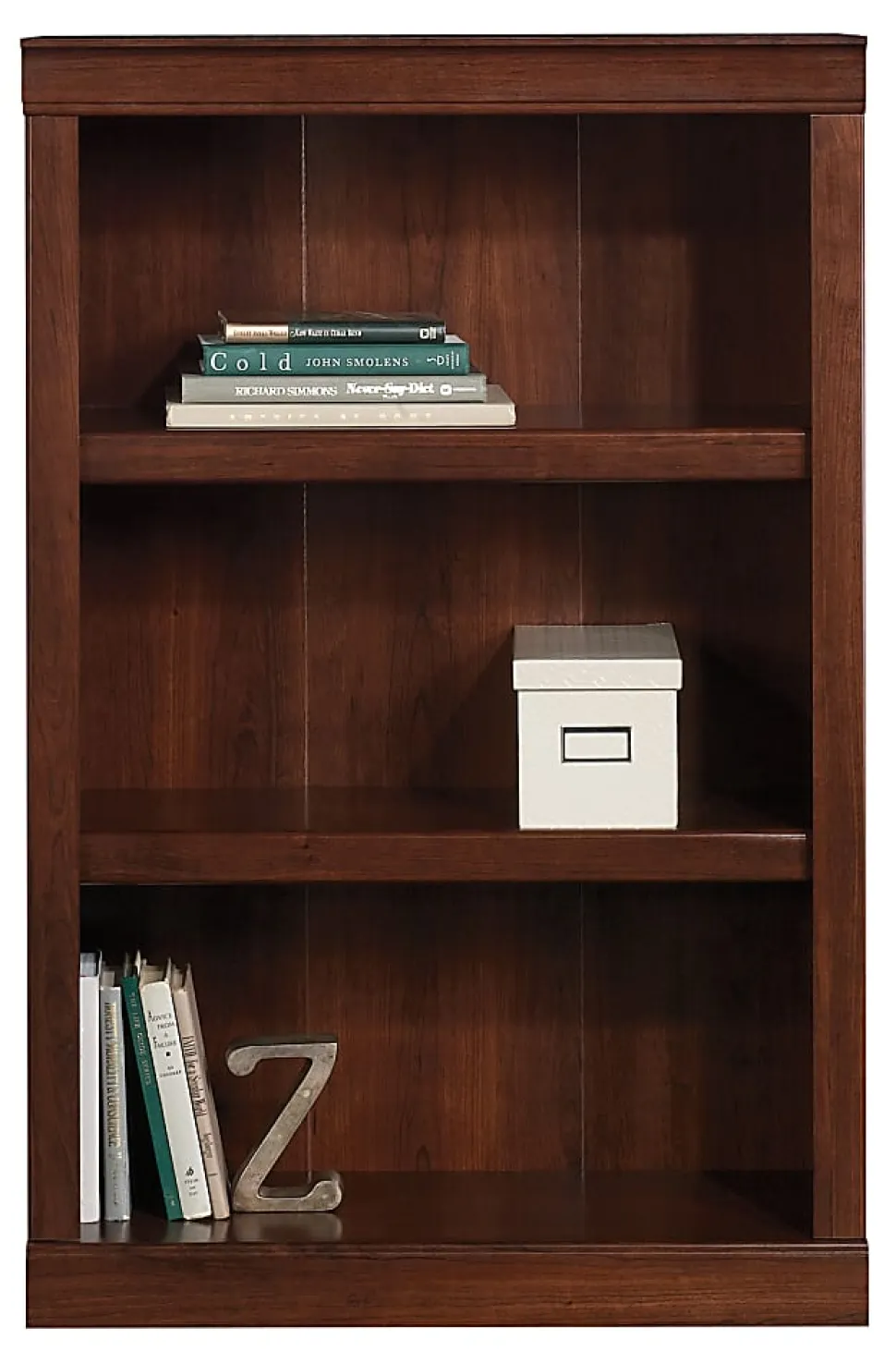 Realspace® 45"H 3-Shelf Bookcase, Mulled Cherry