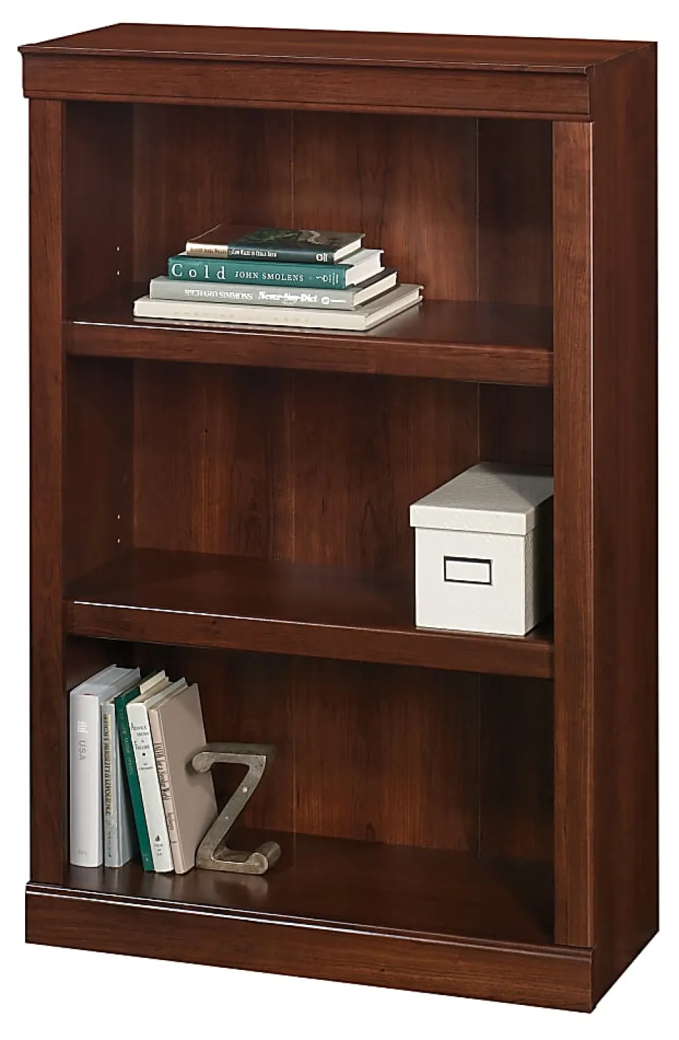 Realspace® 45"H 3-Shelf Bookcase, Mulled Cherry