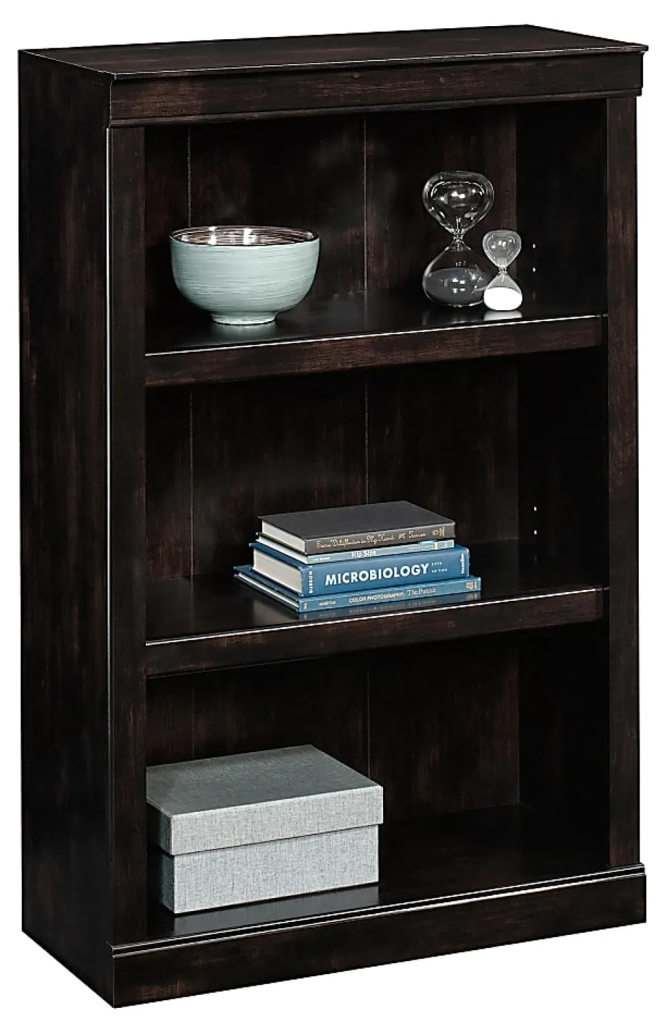 Realspace® 45"H 3-Shelf Bookcase, Peppered Black