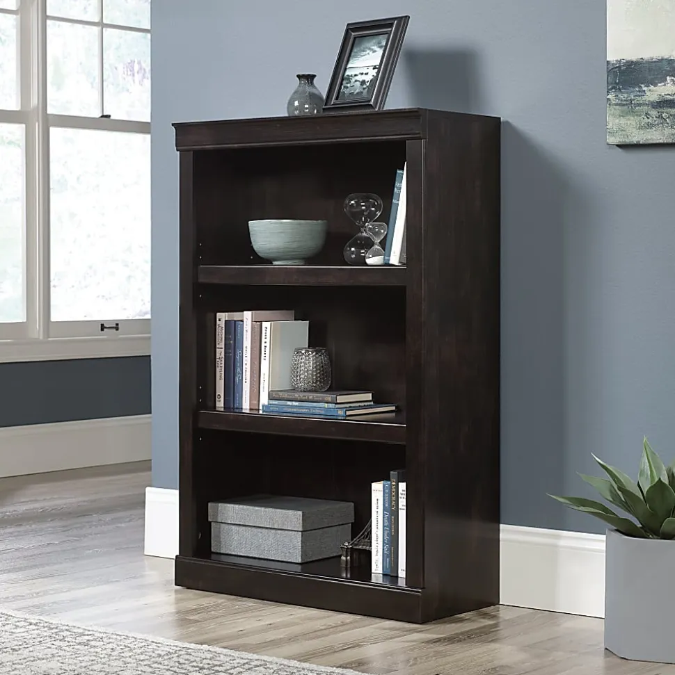 Realspace® 45"H 3-Shelf Bookcase, Peppered Black