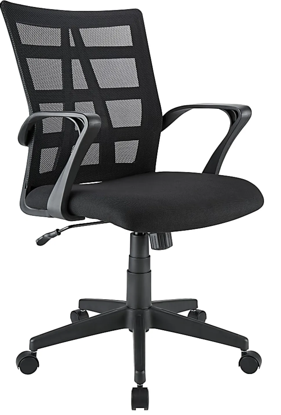 Realspace® Jaxby Mesh/Fabric Mid-Back Task Office Chair, Black, BIFMA Compliant