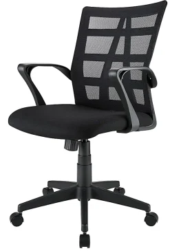 Realspace® Jaxby Mesh/Fabric Mid-Back Task Office Chair, Black, BIFMA Compliant