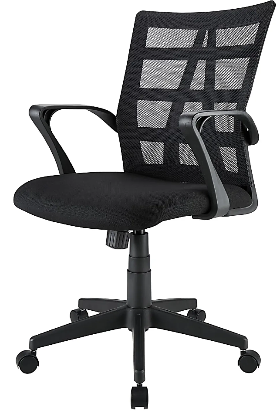 Realspace® Jaxby Mesh/Fabric Mid-Back Task Office Chair, Black, BIFMA Compliant