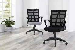 Realspace® Jaxby Mesh/Fabric Mid-Back Task Office Chair, Black, BIFMA Compliant