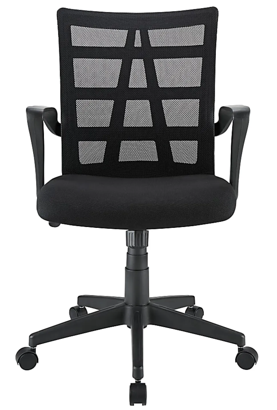 Realspace® Jaxby Mesh/Fabric Mid-Back Task Office Chair, Black, BIFMA Compliant
