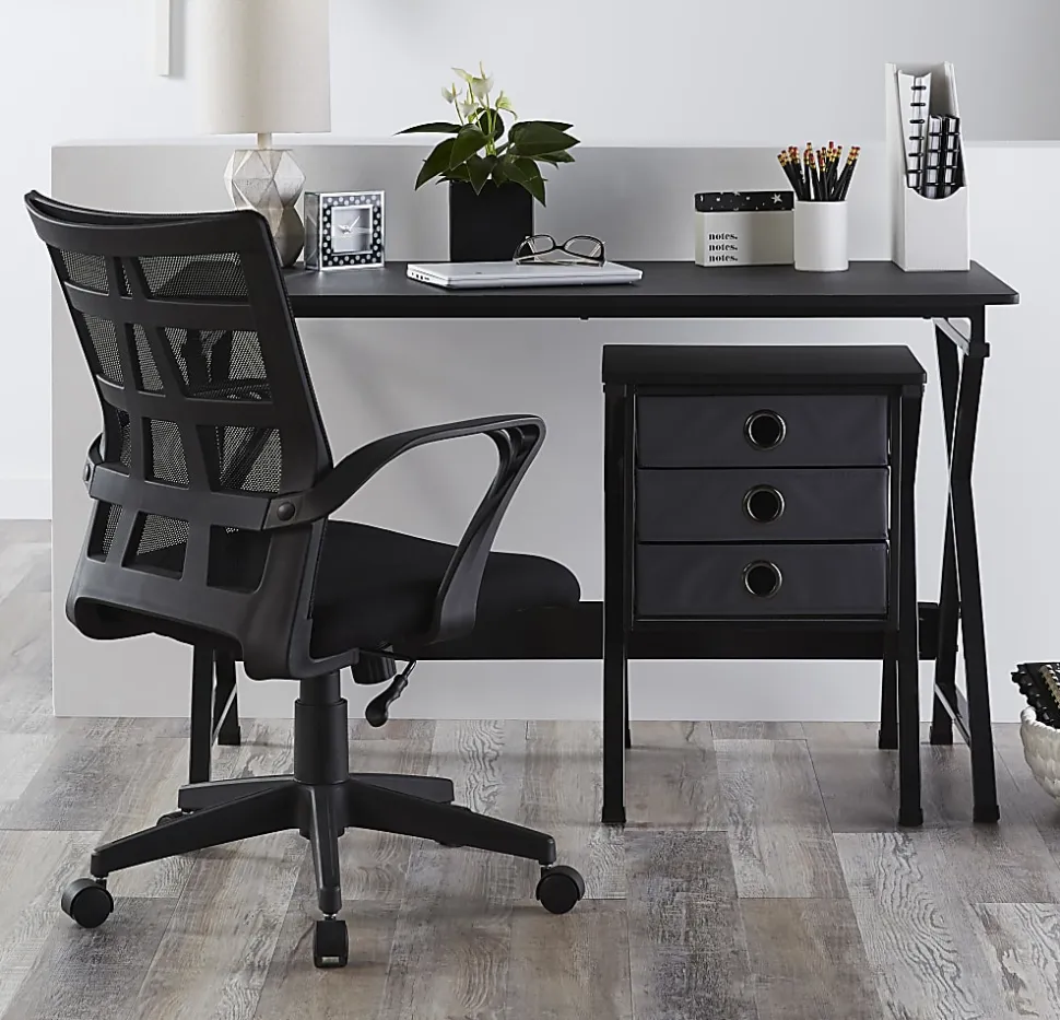 Realspace® Jaxby Mesh/Fabric Mid-Back Task Office Chair, Black, BIFMA Compliant