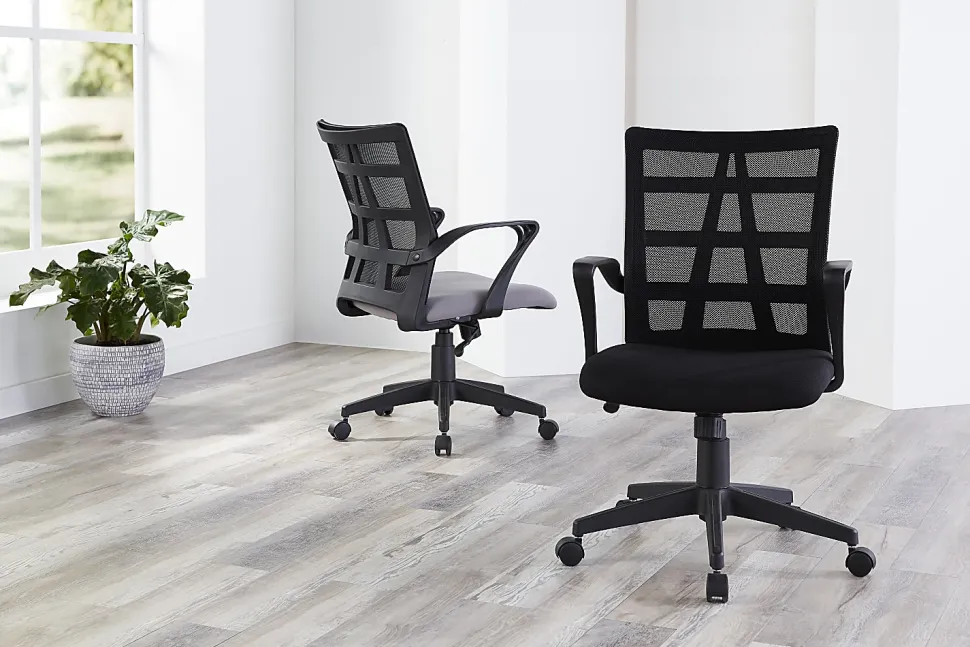 Realspace® Jaxby Mesh Mid-Back Task Office Chair, Black/Gray, BIFMA Compliant
