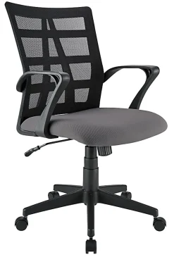 Realspace® Jaxby Mesh Mid-Back Task Office Chair, Black/Gray, BIFMA Compliant