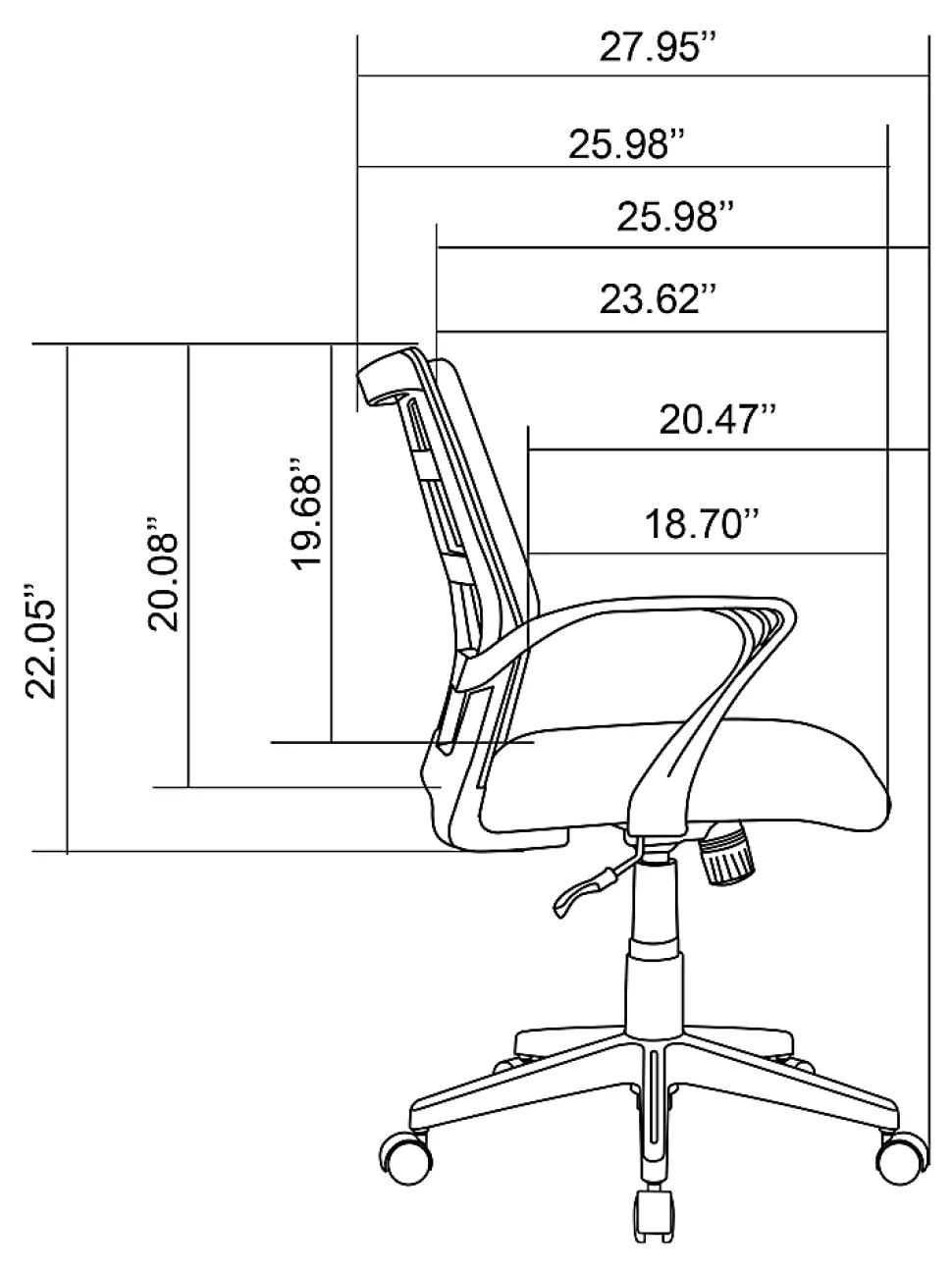 Realspace® Jaxby Mesh Mid-Back Task Office Chair, Black/Gray, BIFMA Compliant