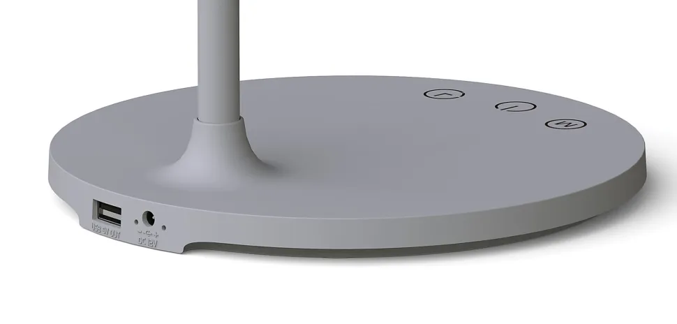 Realspace™ Kessly LED Desk Lamp With USB Port, 17"H, Gray