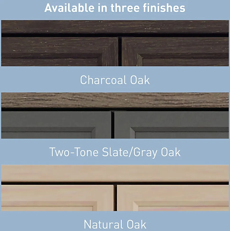 Realspace® Koru 60"W L-Shaped Corner Computer Desk With Integrated Power & Charging, Natural Oak, BIFMA Compliant