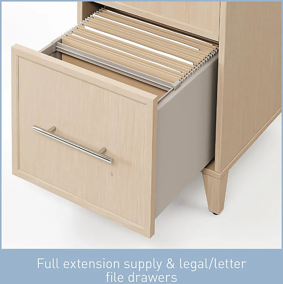 Realspace® Koru 60"W Straight Computer Desk With Integrated Power & Charging, Natural Oak, BIFMA Compliant
