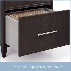 Realspace® Koru 23-1/2"W x 17-1/2"D Lateral 2-Drawer File Cabinet, Espresso Oak, BIFMA Compliant