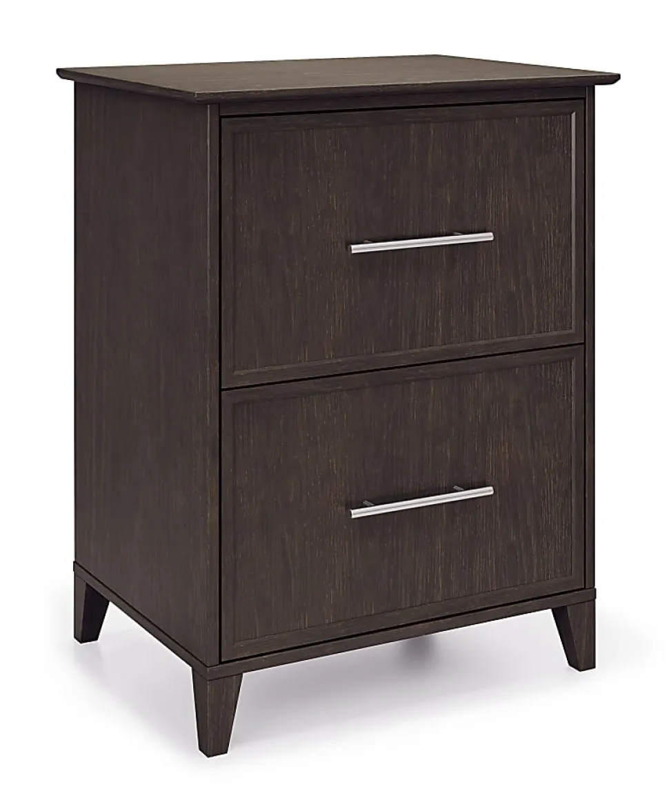 Realspace® Koru 23-1/2"W x 17-1/2"D Lateral 2-Drawer File Cabinet, Espresso Oak, BIFMA Compliant