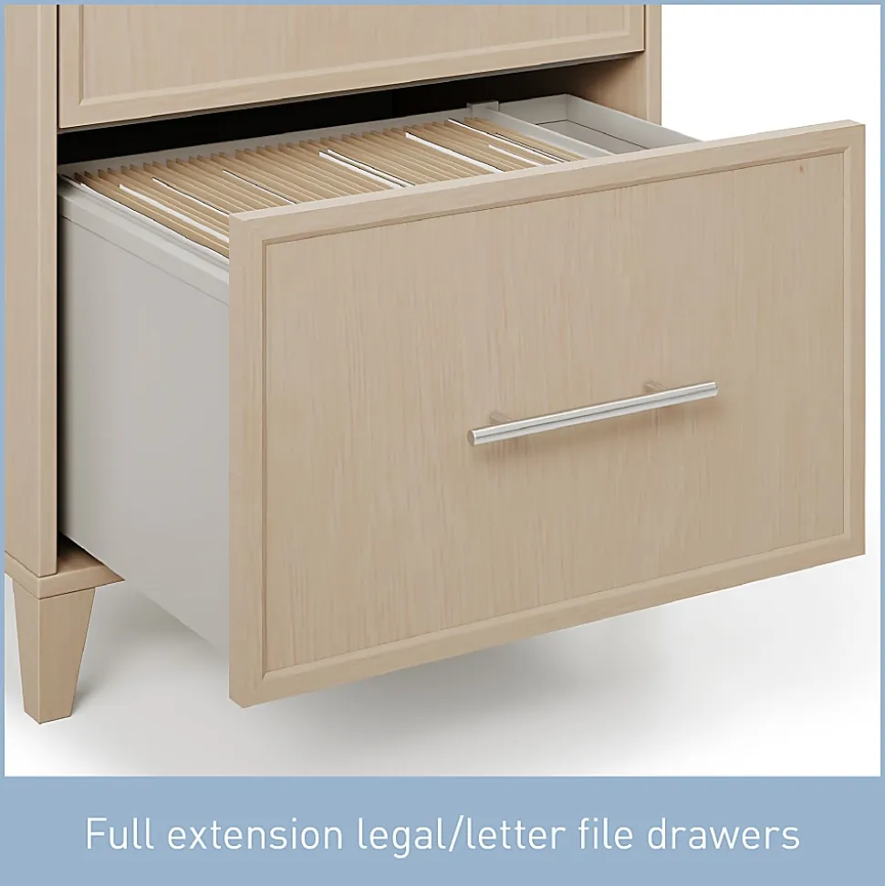 Realspace® Koru 23-1/2"W x 17-1/2"D Lateral 2-Drawer File Cabinet, Natural Oak, BIFMA Compliant