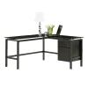 Realspace® Lake Point 56”W L-Shaped Corner Desk With 56”W Return, Black