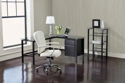 Realspace® Lake Point 56”W L-Shaped Corner Desk With 56”W Return, Black