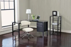 Realspace® Lake Point 56”W L-Shaped Corner Desk With 56”W Return, Black