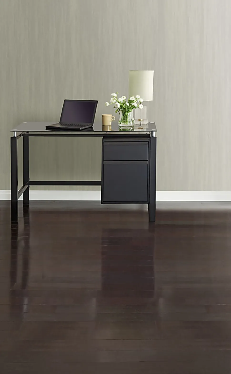 Realspace® Lake Point 46”W Writing Desk, Black