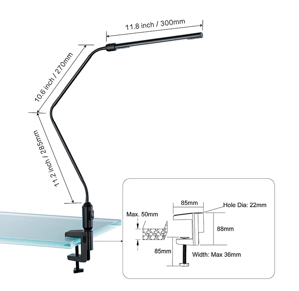 Realspace™ LED Gooseneck Lamp, Adjustable, 22-1/2"H, Black
