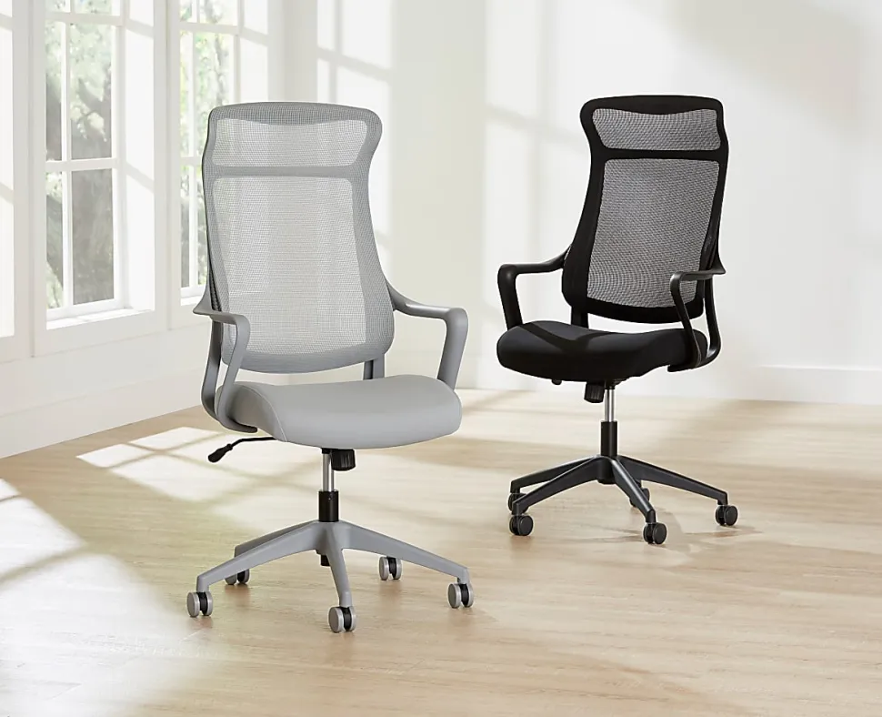 Realspace® Lenzer Mesh High-Back Task Office Chair, Black, BIFMA Compliant