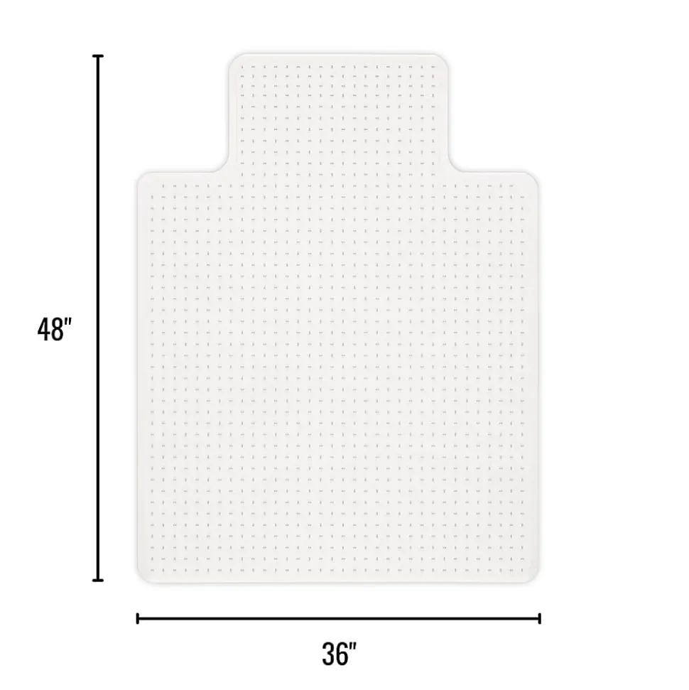 Realspace™ Low Pile Chair Mat with Lip, Ramped Edge, 36" x 48", Clear