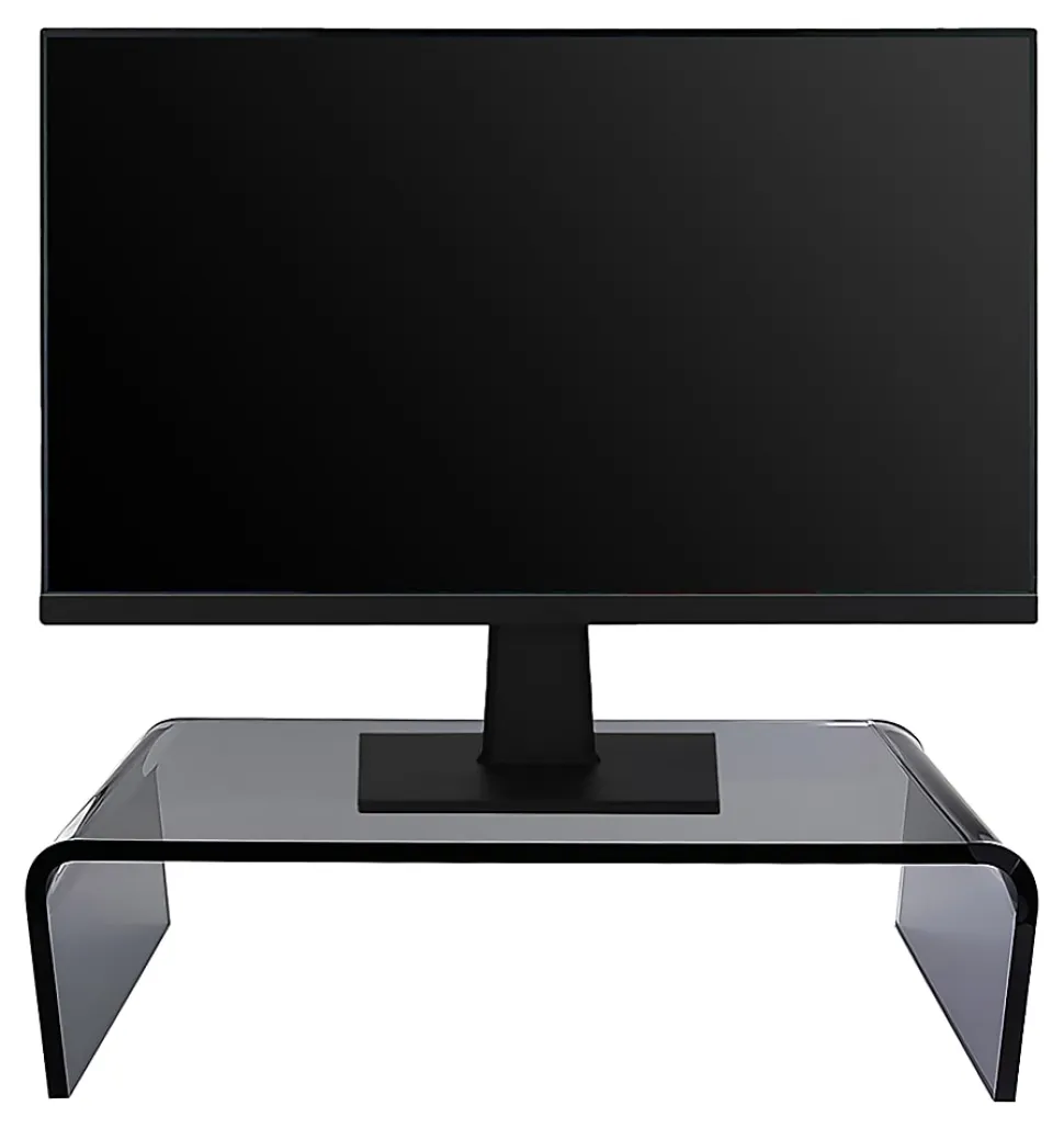 Realspace® Lucenti Acrylic Monitor Stand, 4"H x 15"W x 7-1/2"D, Translucent Black