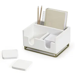 Realspace® Luna Wood/Metal Desktop Organizer With Coasters, 8-3/4