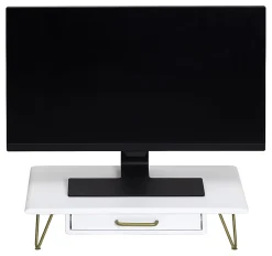 Realspace® Luna Wood/Metal Monitor Stand With Drawer, 4-3/4