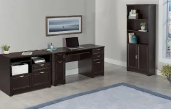 Realspace® Magellan 30”H x 36-5/16”W x 21-1/8”D Tech Station Printer Stand 2.0, Espresso