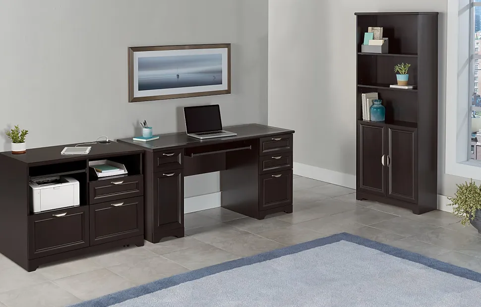 Realspace® Magellan 30”H x 36-5/16”W x 21-1/8”D Tech Station Printer Stand 2.0, Espresso