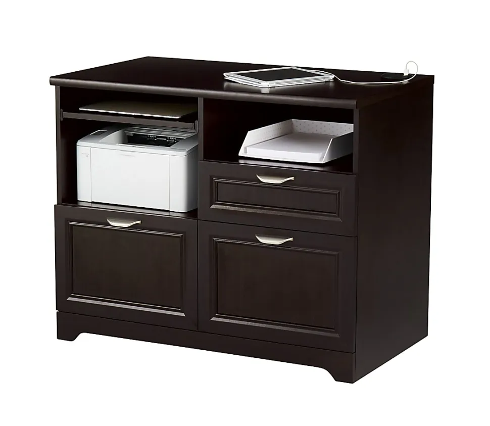Realspace® Magellan 30”H x 36-5/16”W x 21-1/8”D Tech Station Printer Stand 2.0, Espresso