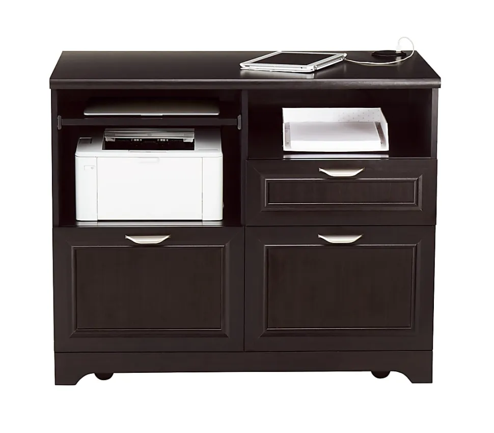 Realspace® Magellan 30”H x 36-5/16”W x 21-1/8”D Tech Station Printer Stand 2.0, Espresso