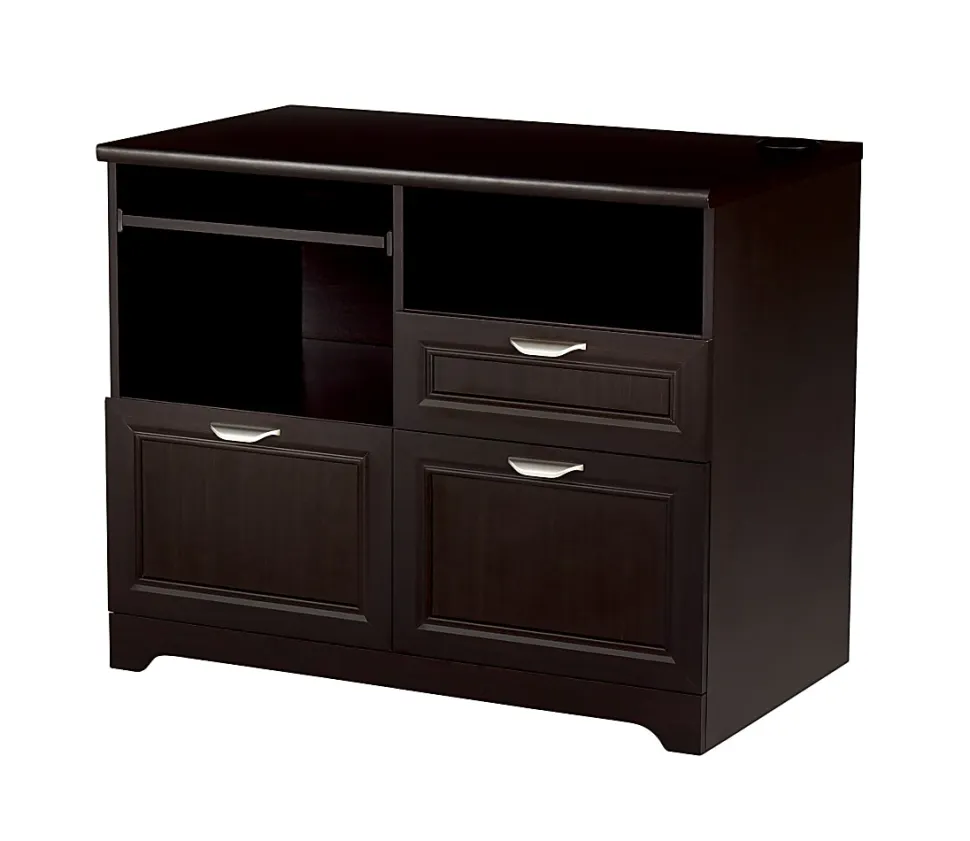 Realspace® Magellan 30”H x 36-5/16”W x 21-1/8”D Tech Station Printer Stand 2.0, Espresso