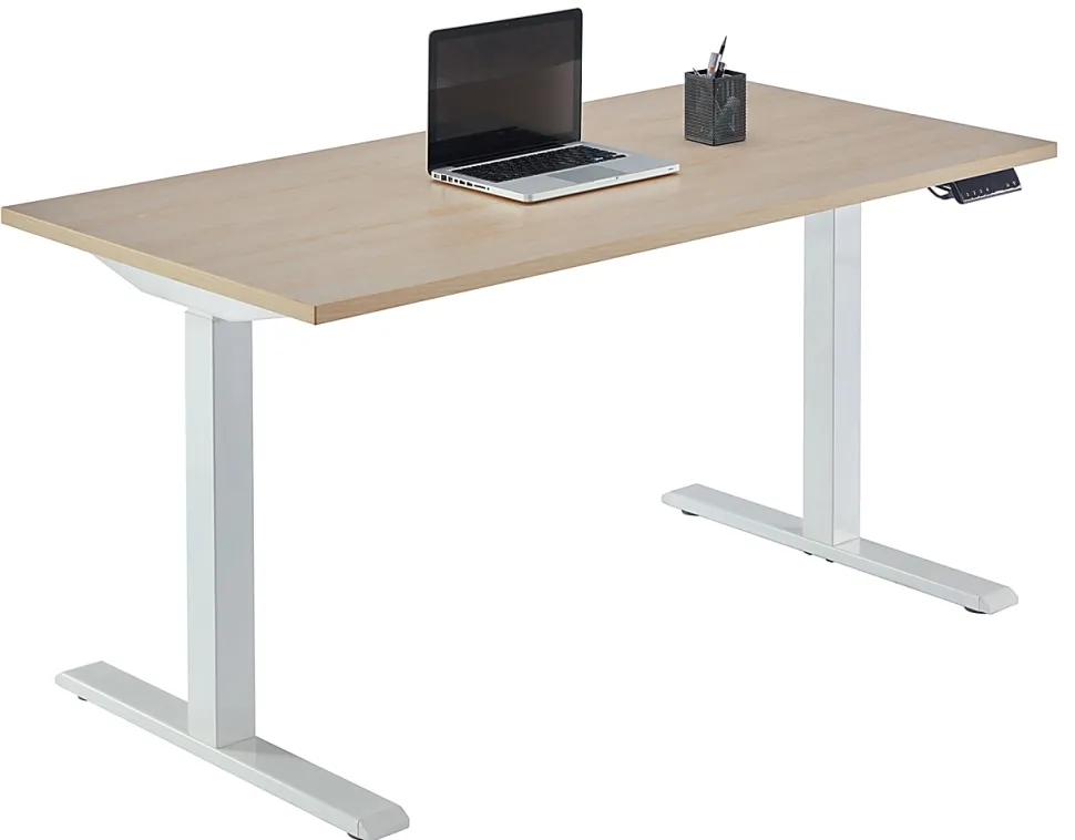 Realspace® Magellan Performance Electric 60"W Height-Adjustable Standing Desk, Natural Oak, BIFMA Compliant