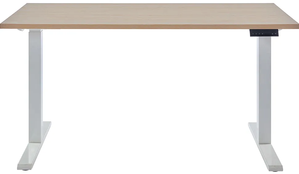 Realspace® Magellan Performance Electric 60"W Height-Adjustable Standing Desk, Natural Oak, BIFMA Compliant
