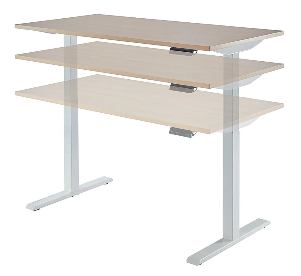 Realspace® Magellan Performance Electric 60"W Height-Adjustable Standing Desk, Natural Oak, BIFMA Compliant