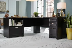 Realspace® Magellan Performance 71"W L-Shaped Corner Desk, Espresso