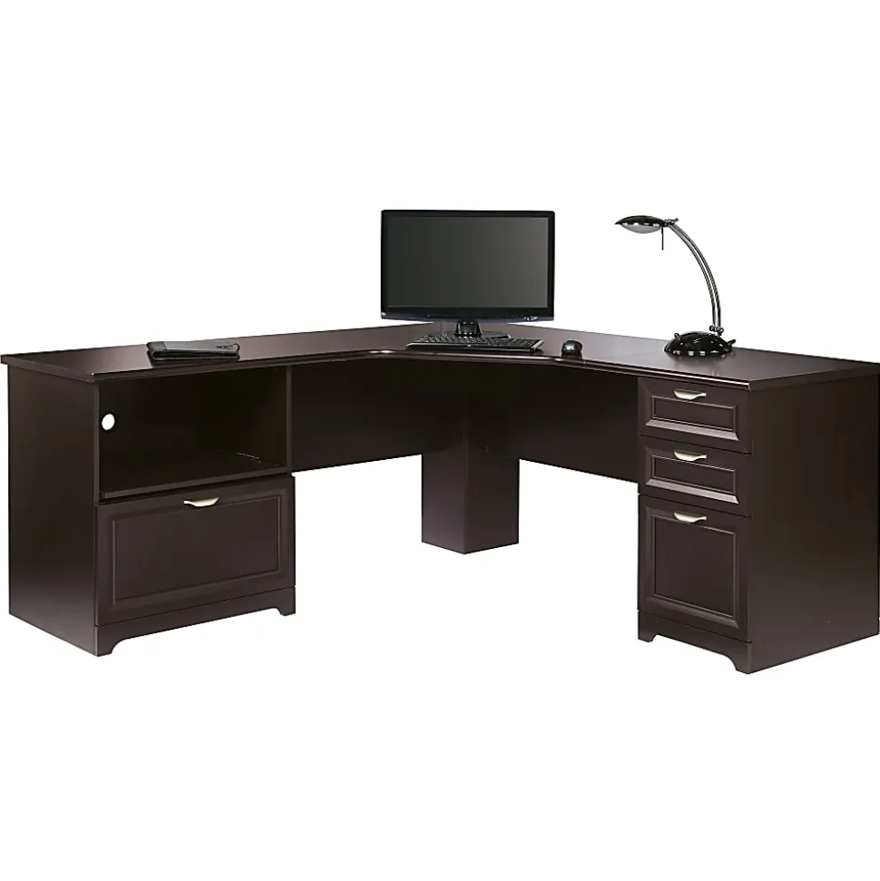 Realspace® Magellan Performance 71"W L-Shaped Corner Desk, Espresso