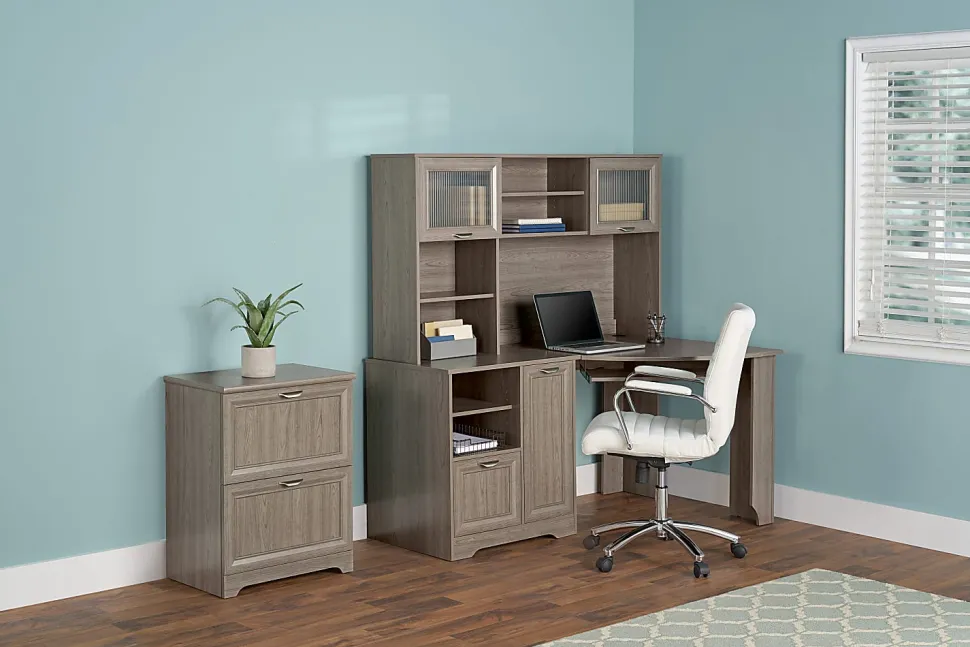 Realspace® Magellan 60"W Corner Computer Desk, Gray